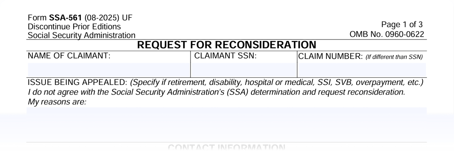 Ssa 561 Form.pdf FileWorld